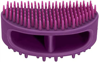 Dog Brush & Cat Brush, Soft Silicone Dog Grooming Brush, Pet Bath & Massage Brush for Cats and Dogs with Short or Long Hair, Cat Slicker Shedding Hair Brush for All Pet Sizes Purple